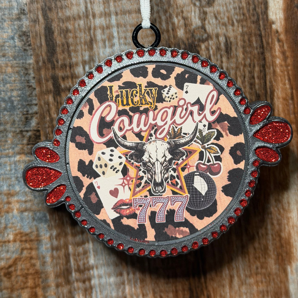 Lucky Cowgirl Car Freshie | Black Ice Scent | Western Car Air Freshener