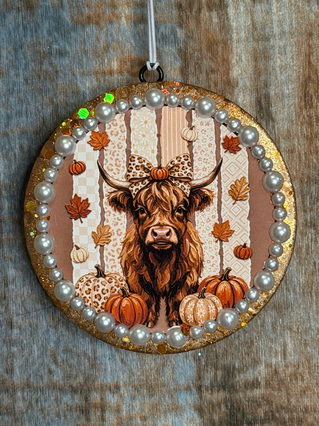 Fall Highland Cow Car Freshie | Pumpkin Western Air Freshener | Pumpkin Caramel Latte Scent