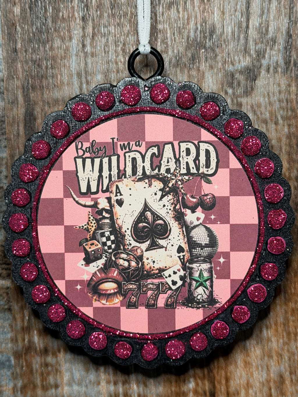 Baby I’m a Wildcard Car Freshie | Magnolia Moon Scent | Western Cowgirl Car Air Freshener | Pink Casino Western Decor | Handmade Auto Freshener