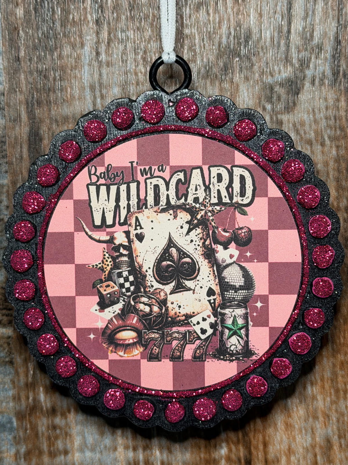 Baby I’m a Wildcard Car Freshie | Magnolia Moon Scent | Western Cowgirl Car Air Freshener | Pink Casino Western Decor | Handmade Auto Freshener