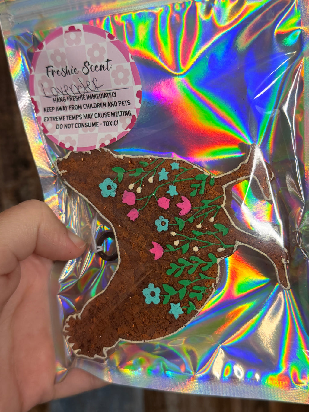 Floral Chicken Car Freshie | Lavender Scent | Country Farmhouse Air Freshener