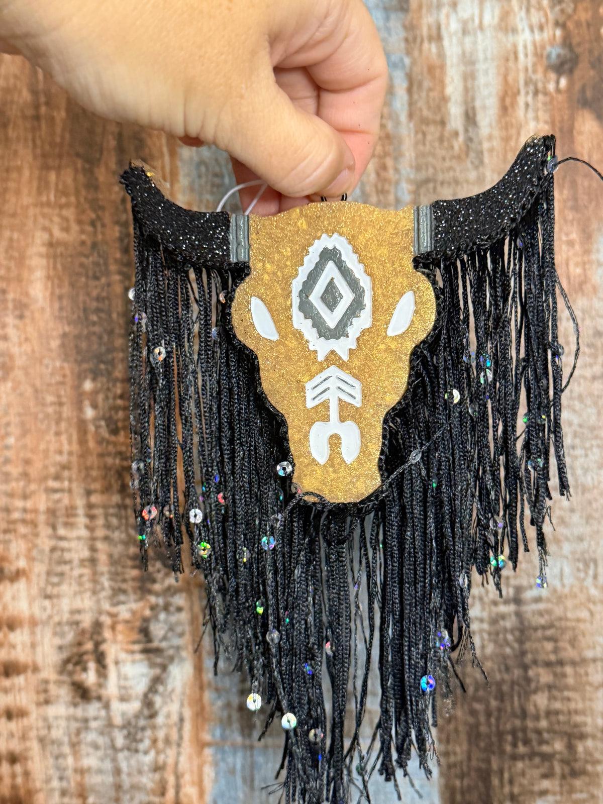 Bull Head Car Freshie with Fringe | Western Cowgirl Air Freshener | Clean Cotton Scent