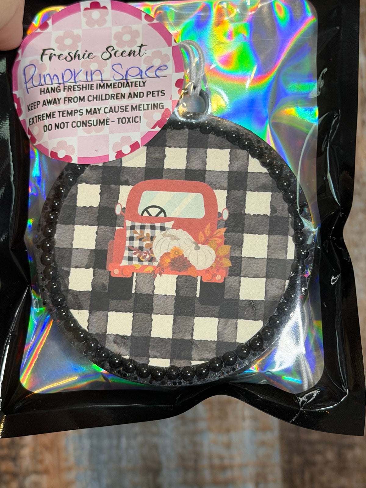 Fall Pumpkin Truck Car Freshie | Buffalo Plaid Fall Air Freshener | Pumpkin Spice Scent