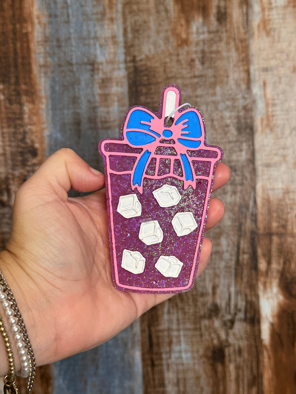 Girly Iced Coffee Car Freshie | Leather & Lace Scent