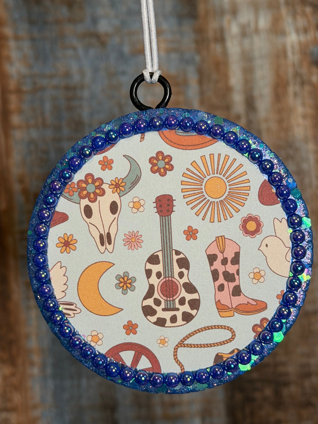 Retro Western Cowgirl Car Freshie | Bull Skull Guitar Cowboy Boot Air Freshener | Watermelon Jolly Rancher