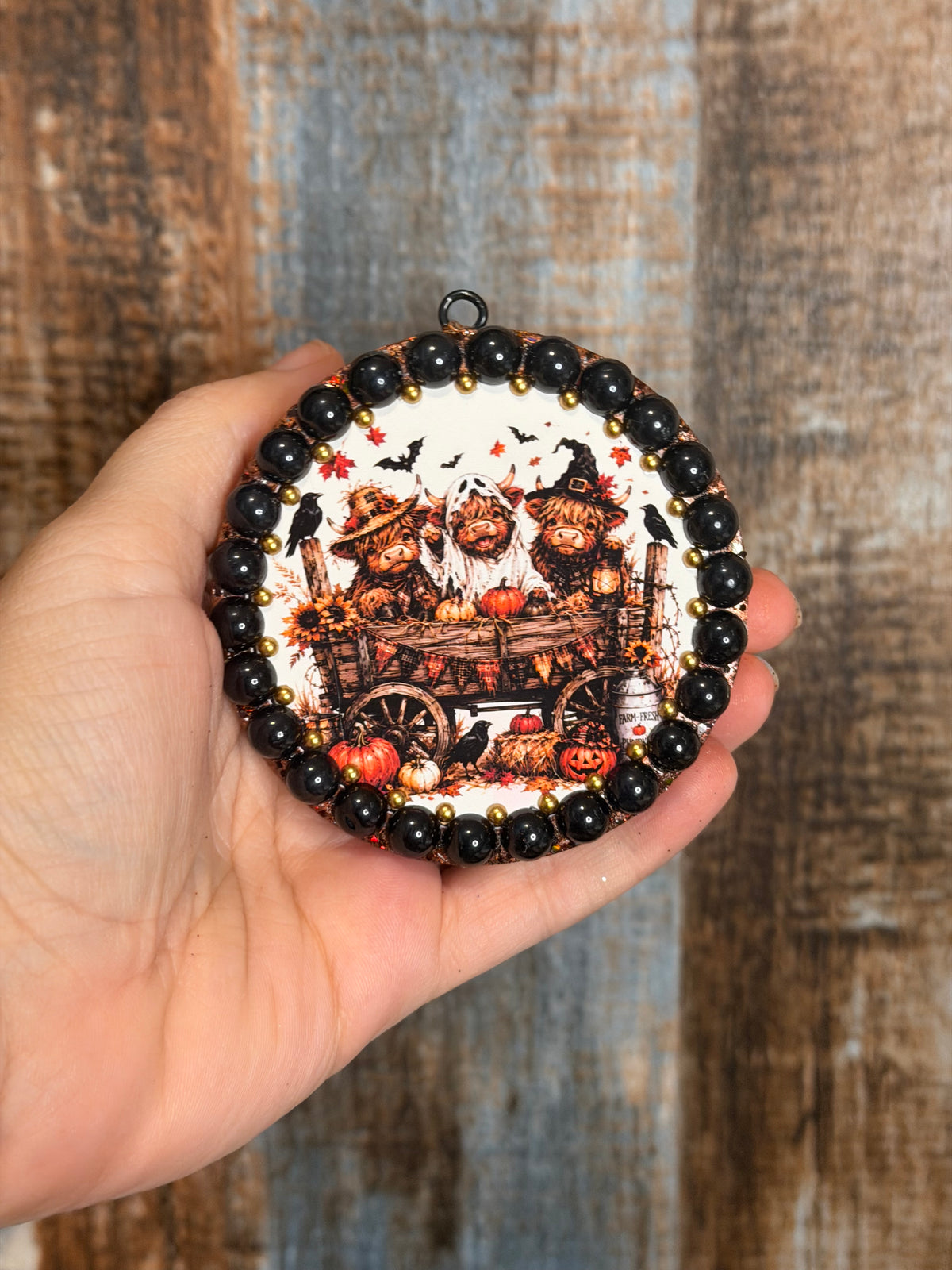 Halloween Highland Cow Car Freshie – Leather