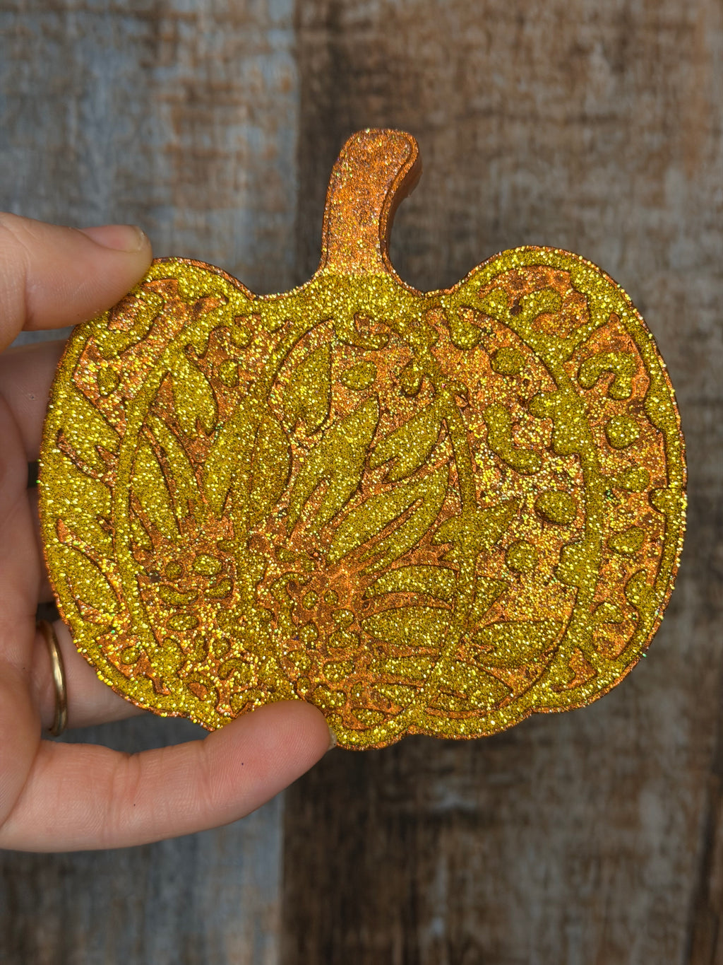 Glitter Pumpkin Car Freshie | Clean Cotton Scent | Fall Car Air Freshener | Autumn Pumpkin Car Decor | Handmade Freshie