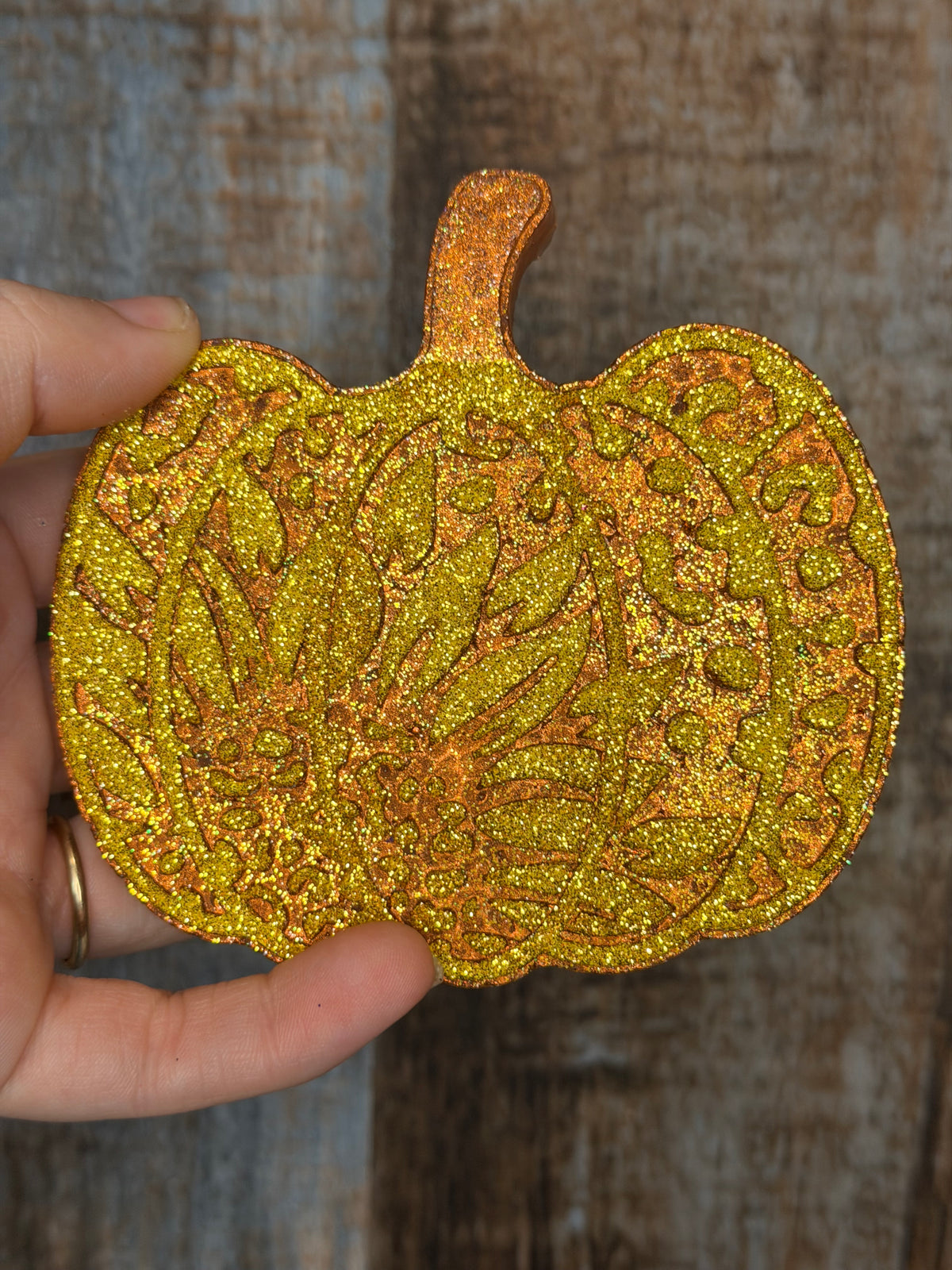 Glitter Pumpkin Car Freshie | Clean Cotton Scent | Fall Car Air Freshener | Autumn Pumpkin Car Decor | Handmade Freshie