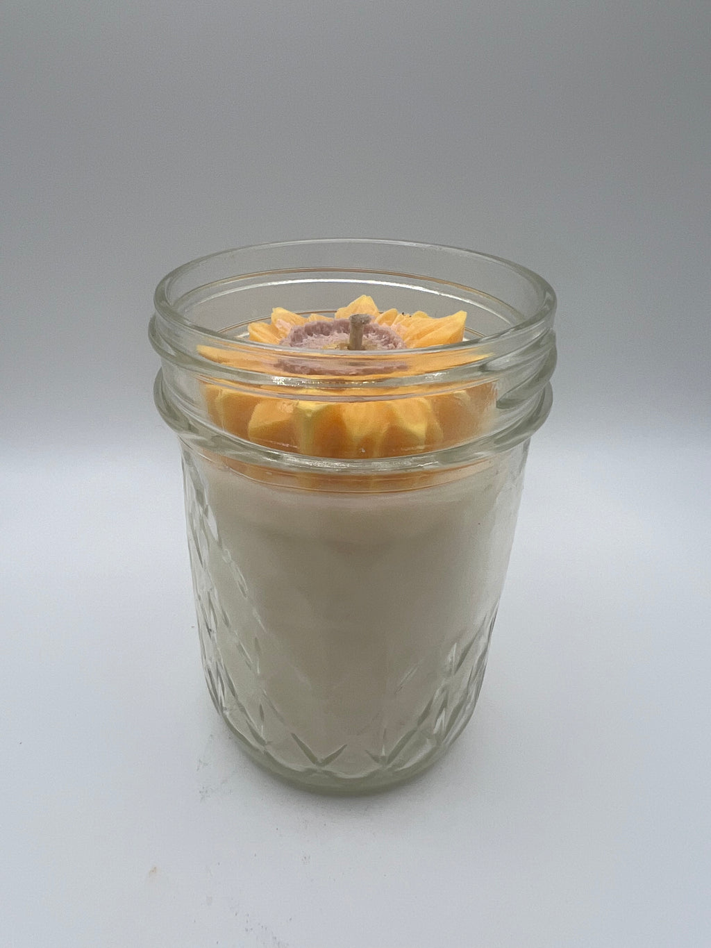 Sunflower | 8 oz Rustic Glass Jar Candle