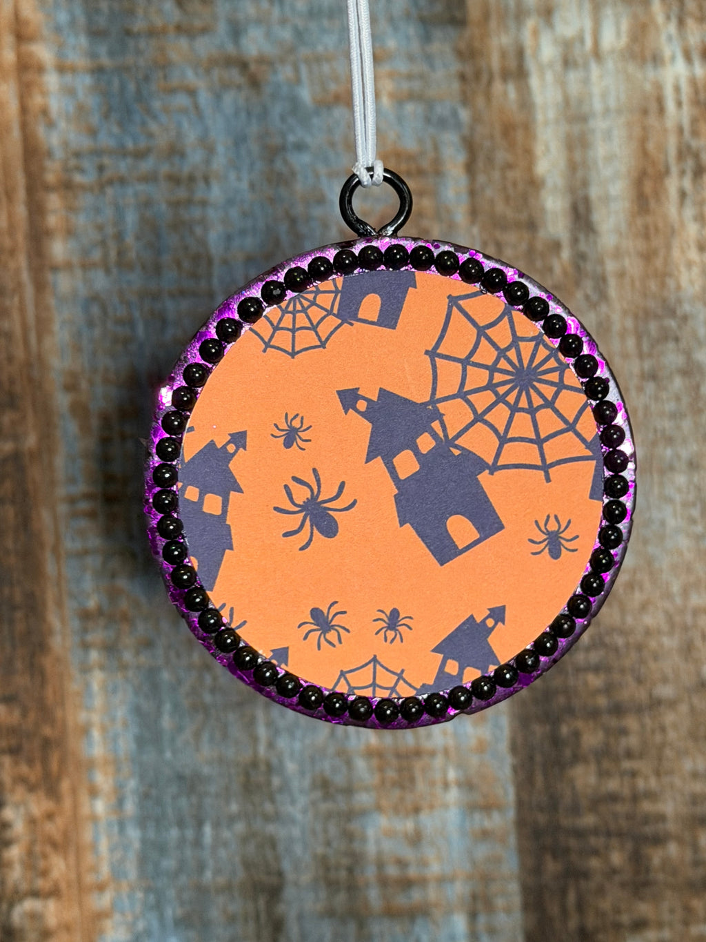 Halloween Haunted House Car Freshie | Spooky Spider Air Freshener | Leather & Lace Scent
