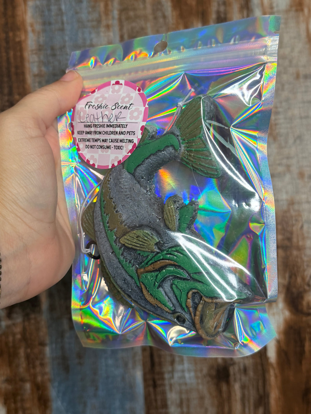 Bass Fishing Car Freshie | Leather Scent