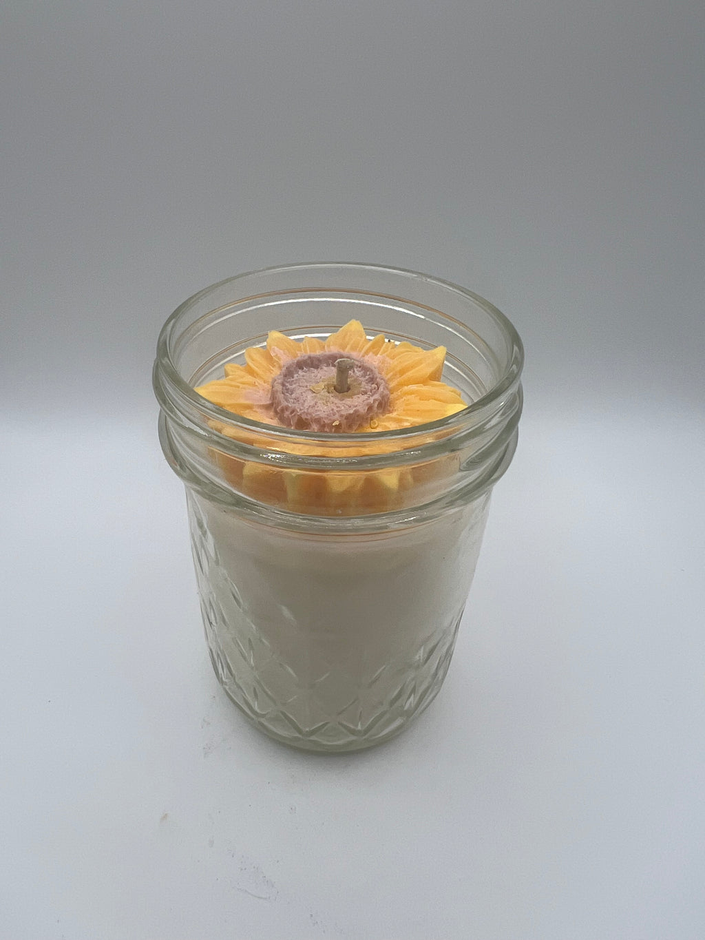 Sunflower | 8 oz Rustic Glass Jar Candle