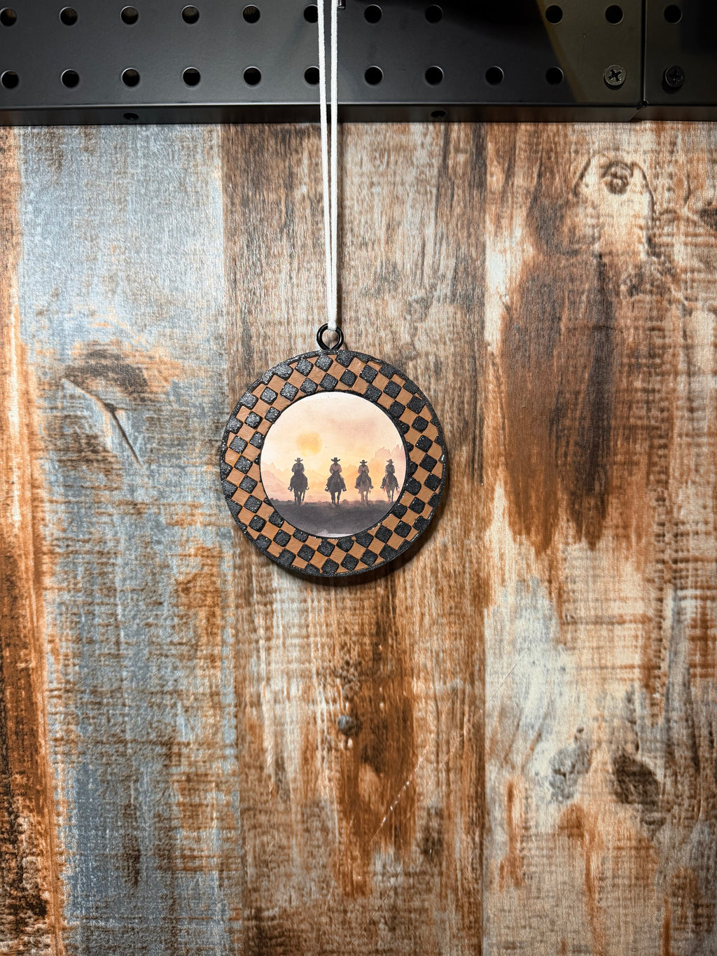 Western Cowboy Sunset Car Freshie | Lavender Scent | Rustic Cowgirl Car Air Freshener | Western Desert Scene | Handmade Auto Freshenerm