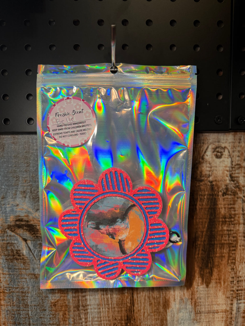 Western Longhorn Floral Car Freshie | Belle Scent | Colorful Cow Skull Car Air Freshener | Boho Cowgirl Car Charm | Handmade Auto Freshener