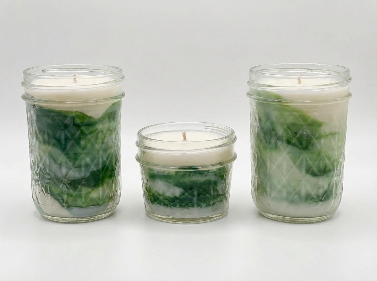 Rustic Holiday Candle Set | Mason Jar Candles | Farmhouse Christmas Decor